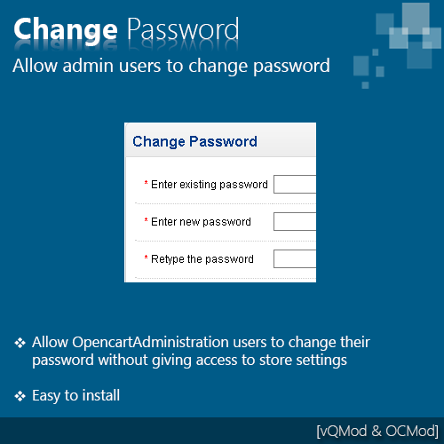Change password for Admin Users