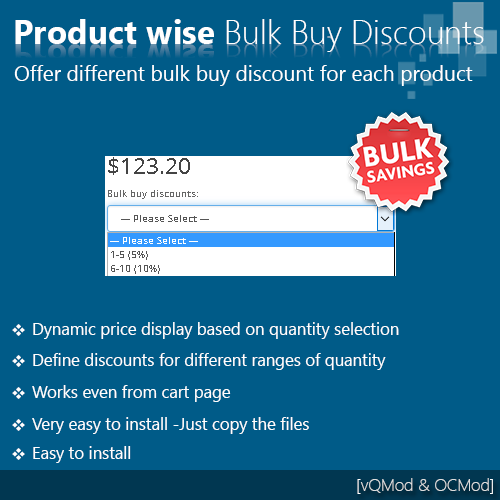 Product wise bulk buy discount